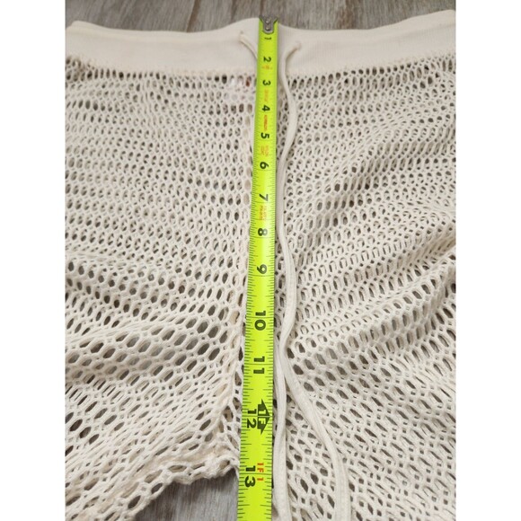 Shade & Shore Swim Cover-up Up Crochet Pants Flare Leg Drawstring Cream Sz S - Picture 10 of 12